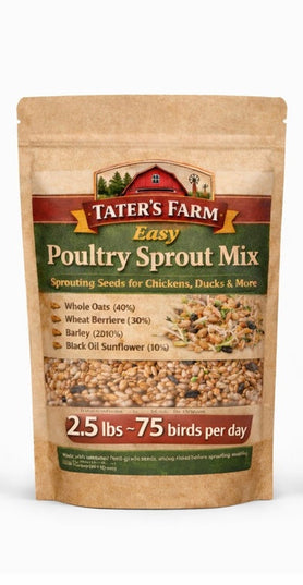 Sprouting Seed Mix for Poultry Fodder, Natural Protein Boost, Fresh Greens Anytime, Better Egg Quality, Improve Feathers, Great Winter Treat and Entertainment