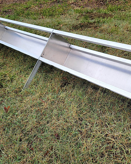 96 Inch 8 Ft Welded Aluminum Sheep & Goat V Trough Feeder with Anchors USA Made