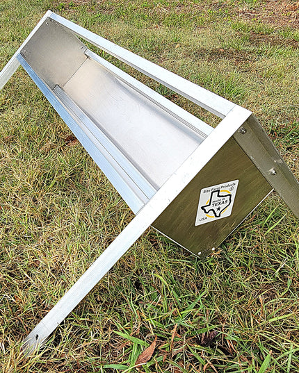48 Inch 4 Ft Welded Aluminum Sheep & Goat V Trough Feeder with Anchors USA Made