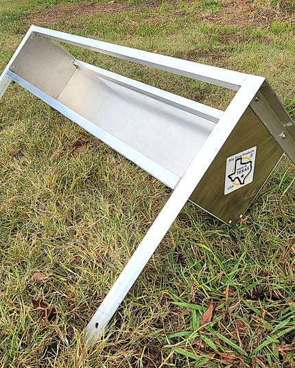 48 Inch 4 Ft Welded Aluminum Sheep & Goat V Trough Feeder with Anchors USA Made