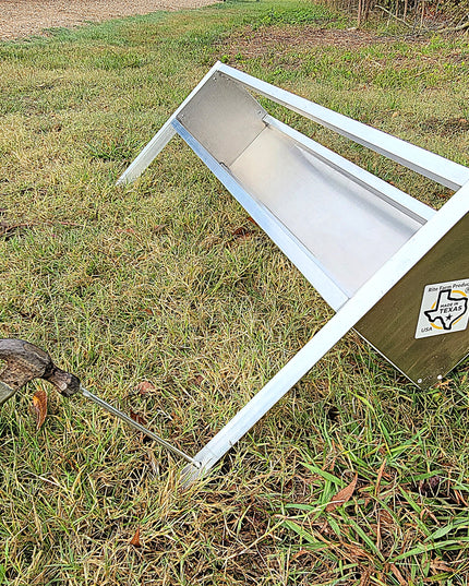 48 Inch 4 Ft Welded Aluminum Sheep & Goat V Trough Feeder with Anchors USA Made