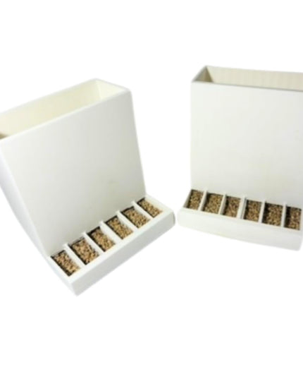 Button Quail Feeders (2), Adjustable Spill-Resistant Design Made in USA