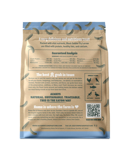 Premium Grubs, USA Grown Dried Black Soldier Fly Larvae, High Calcium Treat for Chickens, Ducks, Wild Birds
