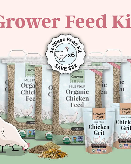Grower Feed Kit | 12 Weeks of Organic Feed & Grit for 6 Pullets