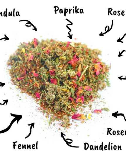WormBGone Nesting Herbs For Pet Chickens With Roses, Chilis, Calendula, Dandelion For Healthier Coops