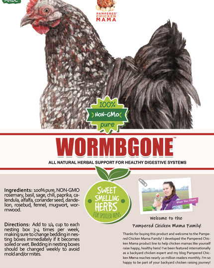 WormBGone Nesting Herbs For Pet Chickens With Roses, Chilis, Calendula, Dandelion For Healthier Coops