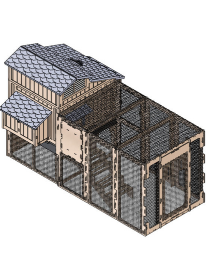 Gray Stand & Runs for Large Snap Lock Chicken Coops by Formex