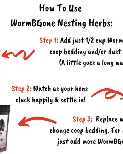 WormBGone Nesting Herbs For Pet Chickens With Roses, Chilis, Calendula, Dandelion For Healthier Coops