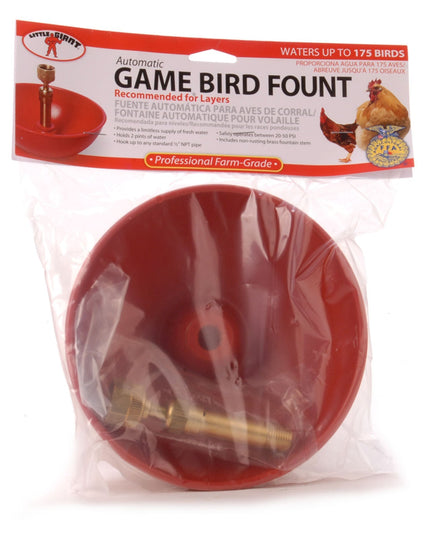 Little Giant Automatic Poultry & Chick Fountain – Continuous Flow Chicken & Game Bird Waterer with Brass Valve