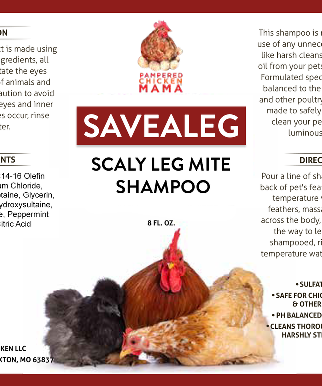 Savealeg Shampoo For Scaly Leg Mites